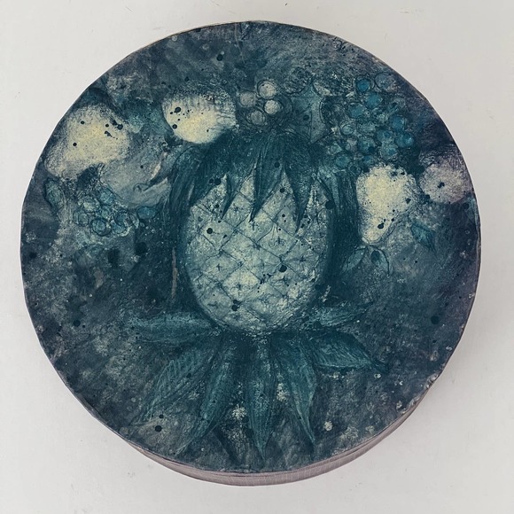 Holly Berry Round Decorative Empty Storage Gift Box Susan Winget Lang Candles - Picture 3 of 5